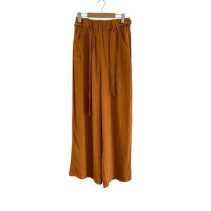 Akiabara high rise wide leg pull on pants size 3 large orange waist tie